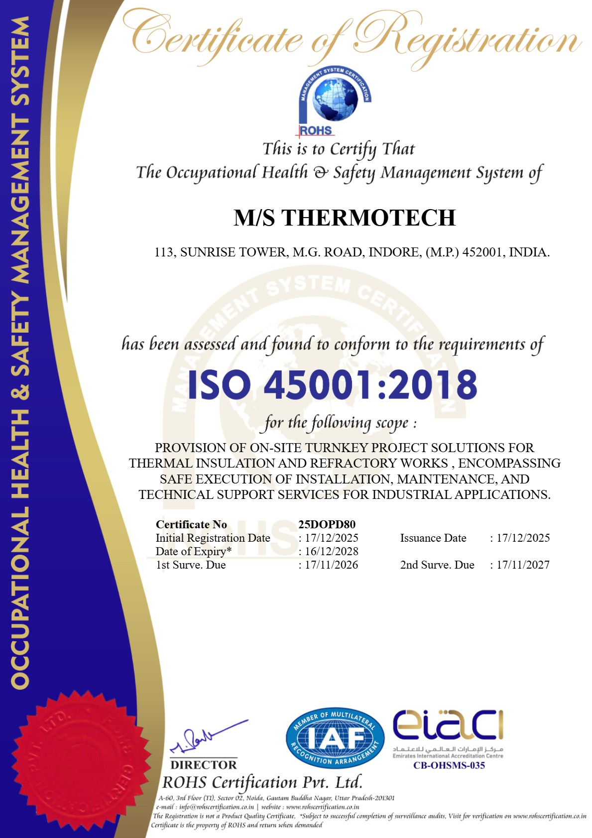 ISO 14001:2015 Certificate